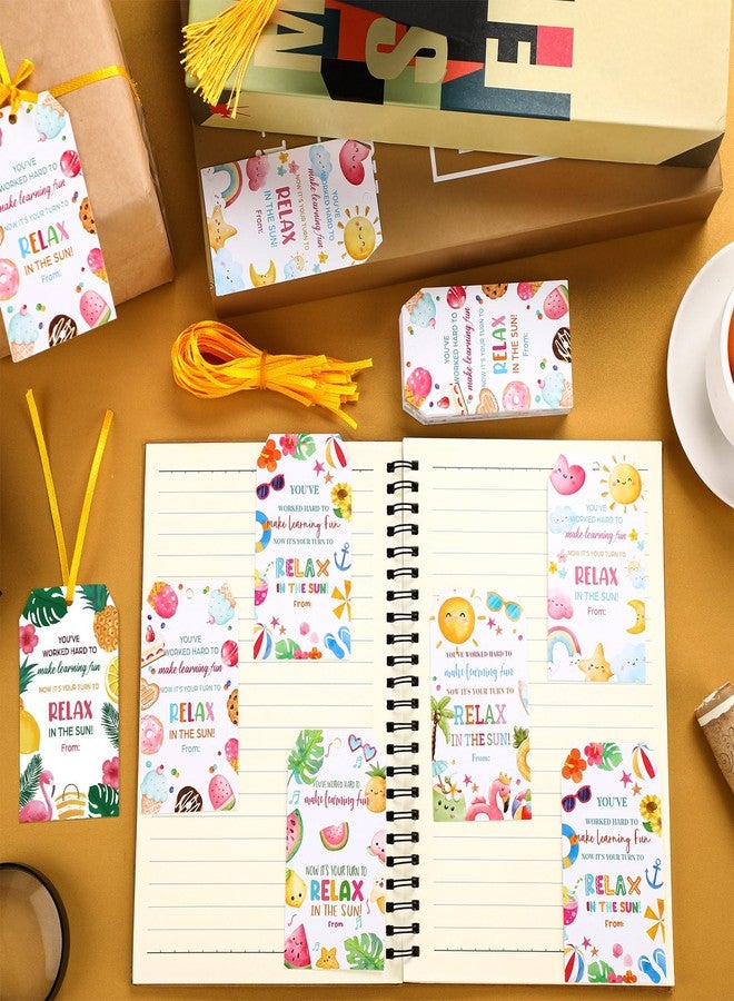 Gilprop 60 Pcs Summer Teacher Appreciation Gift Tags Thank You Gift Tag Set for Teacher End of School Year Your Turn to Relax in The Sun Tags Writable Thank You Card Graduation Supplies - Image 4